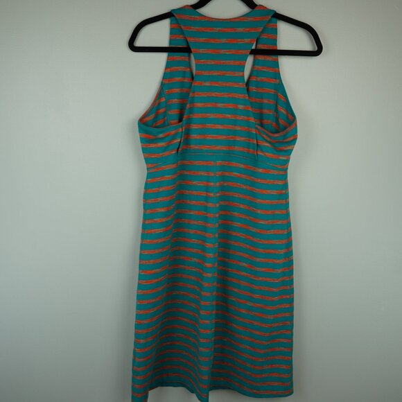 The North Face Turquoise Blue & Orange Striped‎ Tank Midi Dress Size Large - Picture 5 of 9